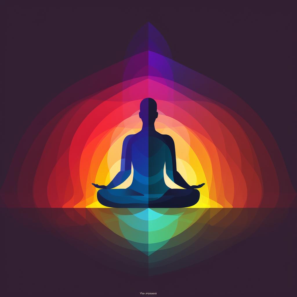 Person meditating with a specific color aura